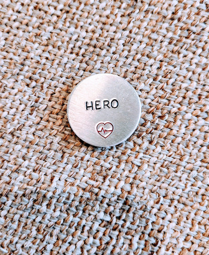 Hero Heart Charm or Magnet